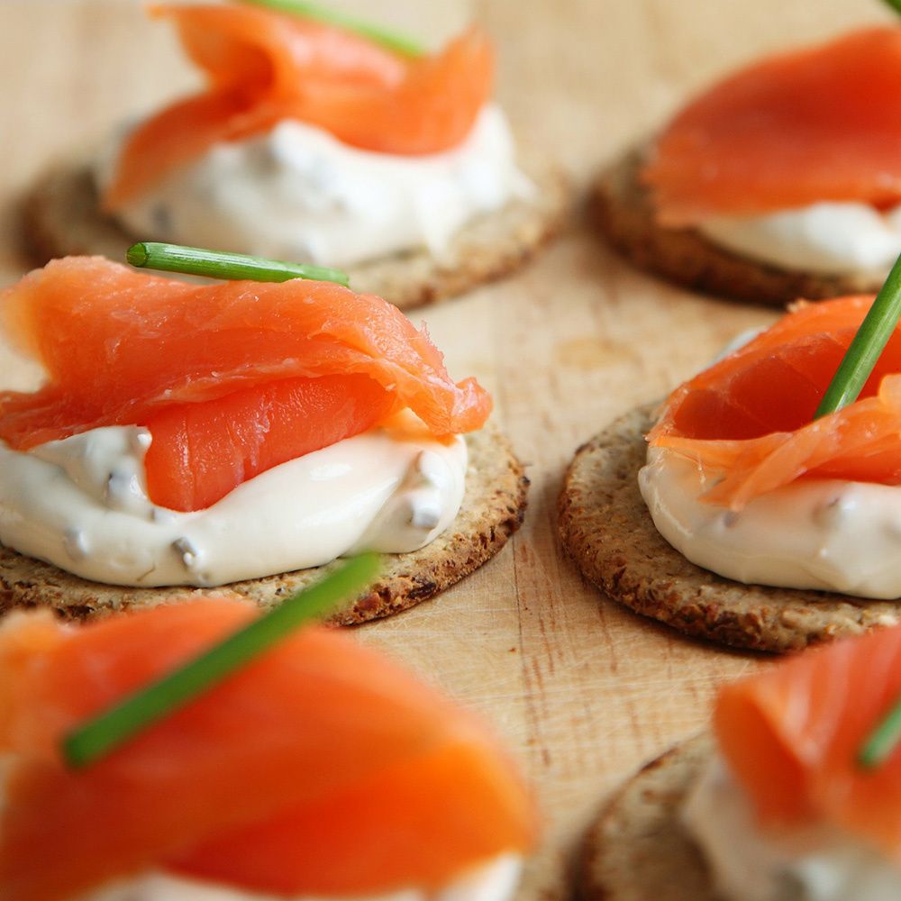 Canap&eacute; mit Graved Lachs auf Orangenbutter 