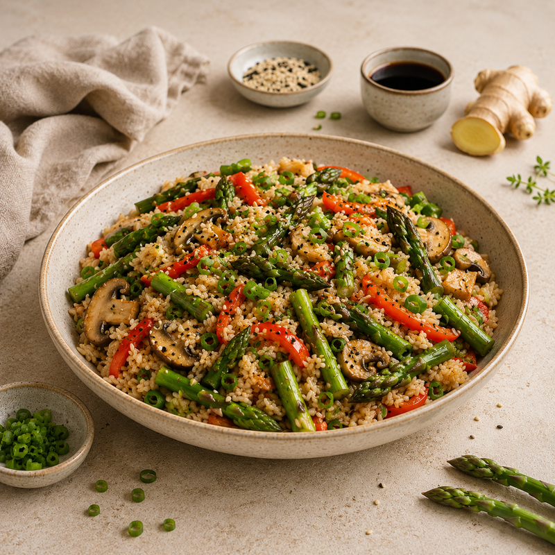 Asia Spargelpfanne mit Sesam