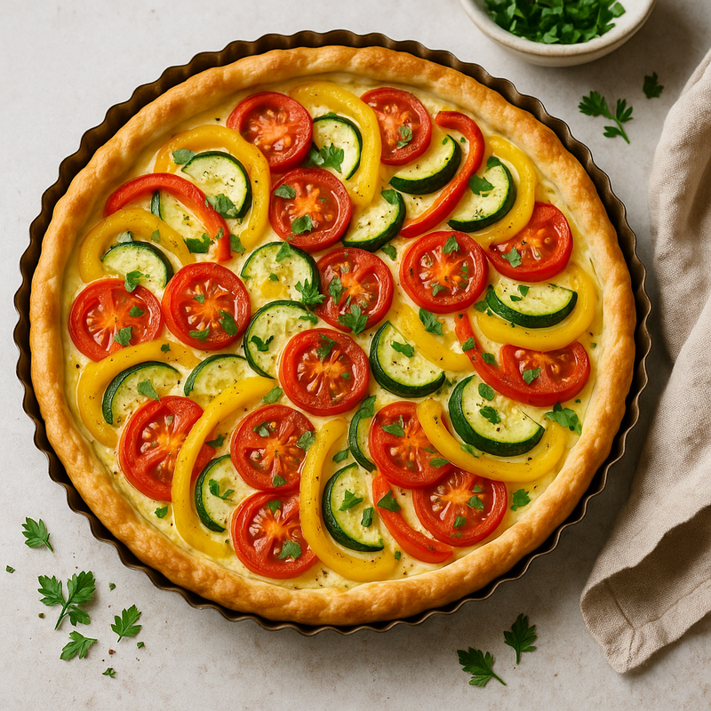 Bunte Gemüse-Tarte mit Frischkäse