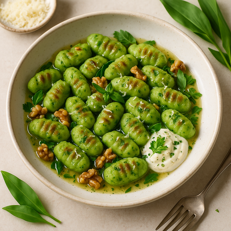 Bärlauch Gnocchi mit Walnussbutter
