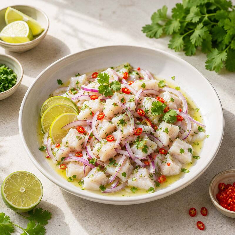 Ceviche mit Limetten & Koriander