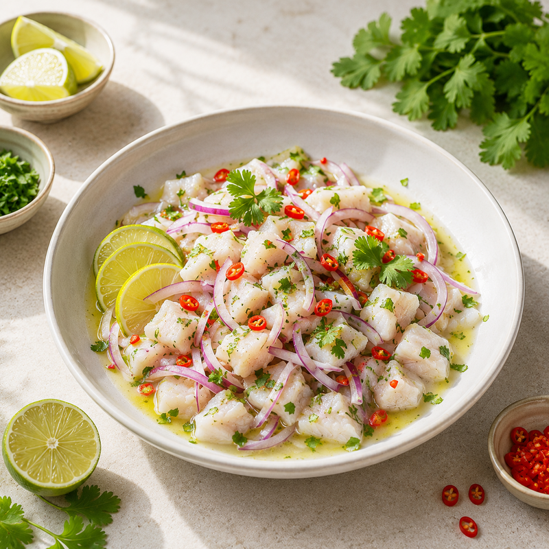Ceviche mit Limetten & Koriander