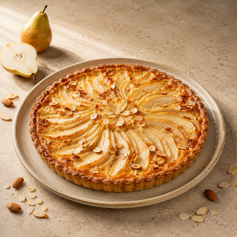 Birnen-Tarte mit Vanille & Mandeln 