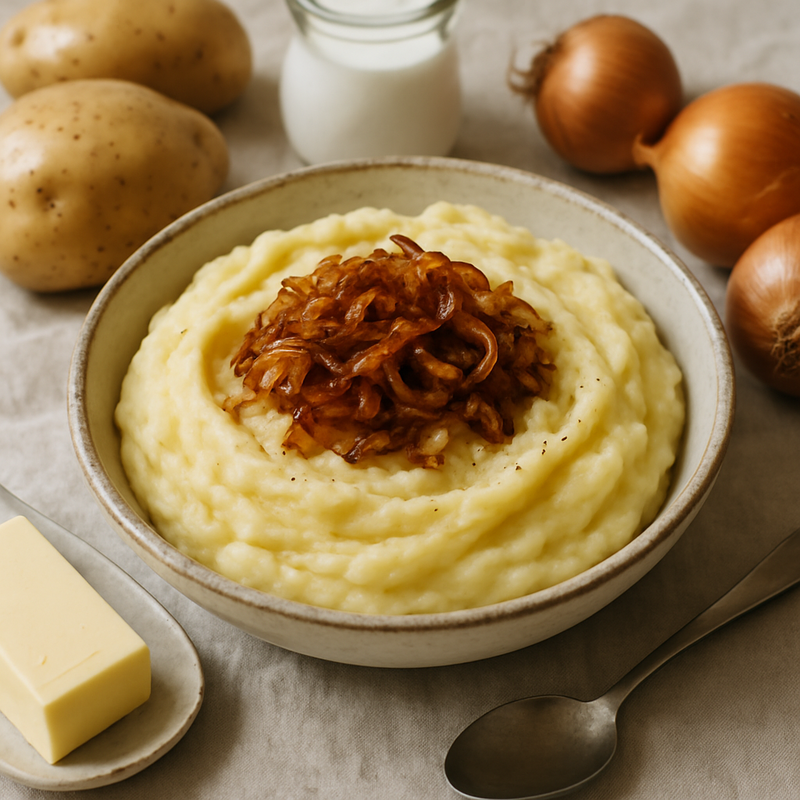 Cremiger Kartoffelstampf mit Röstzwiebeln