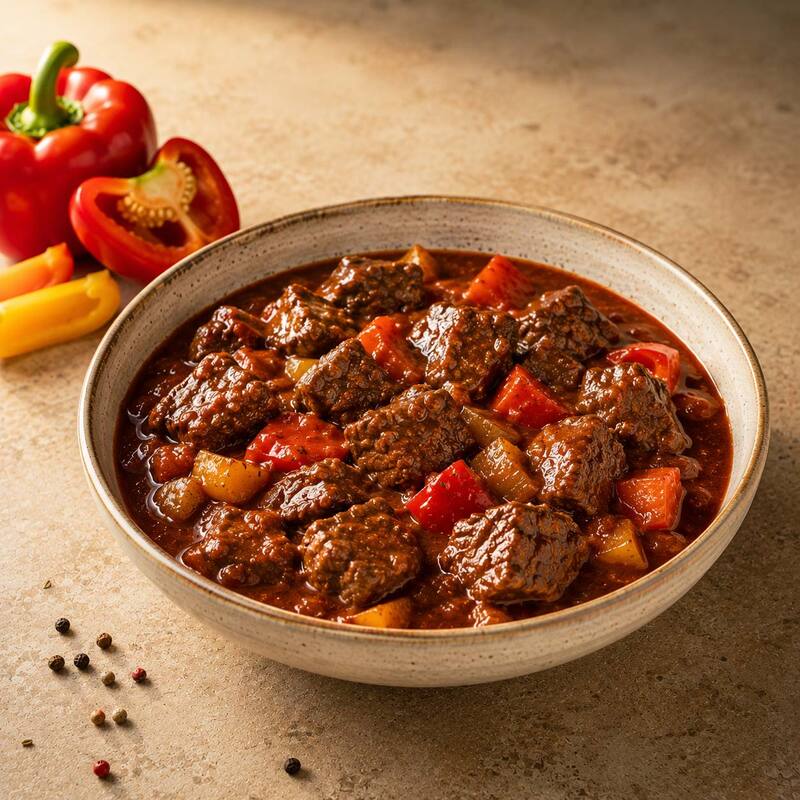 Gulasch mit Rotwein & Paprika
