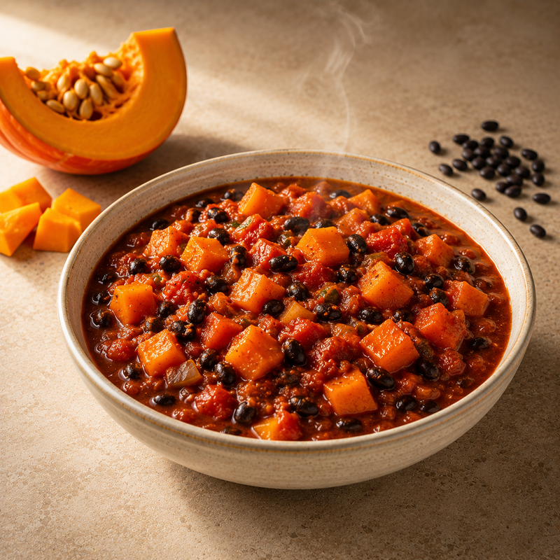 Chili con K&uuml;rbis K&uuml;rbis Chili mit schwarzen Bohnen