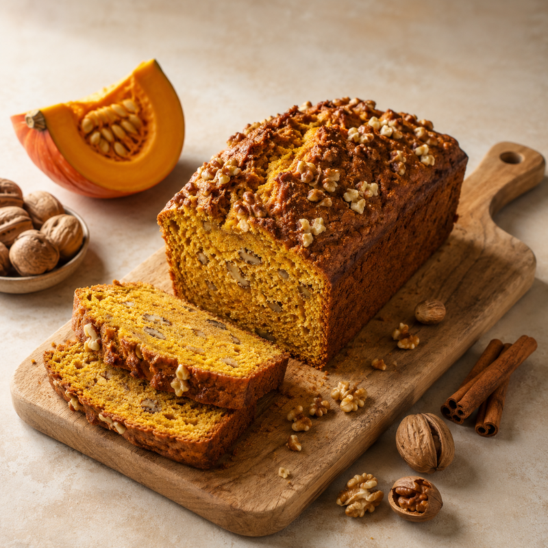 K&uuml;rbisbrot mit Waln&uuml;ssen & Zimt