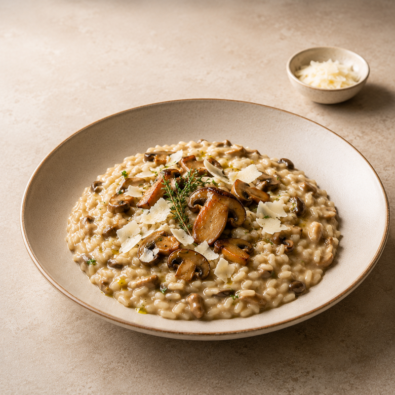Pilzrisotto mit Parmesan & Tr&uuml;ffel&ouml;l