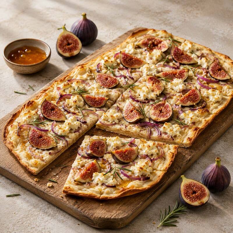 Herbstlicher Flammkuchen mit Feigen & Ziegenk&auml;se