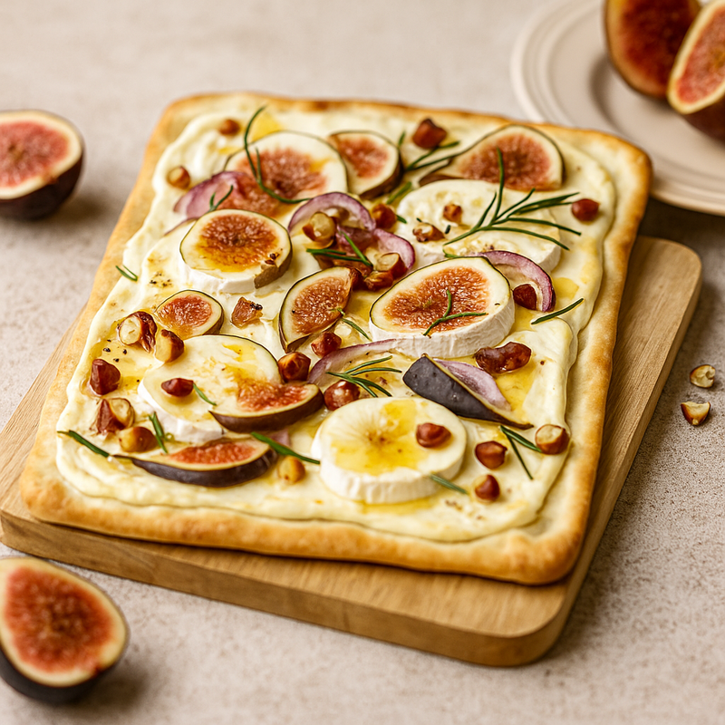 Herbstlicher Flammkuchen mit Feigen & Ziegenkäse