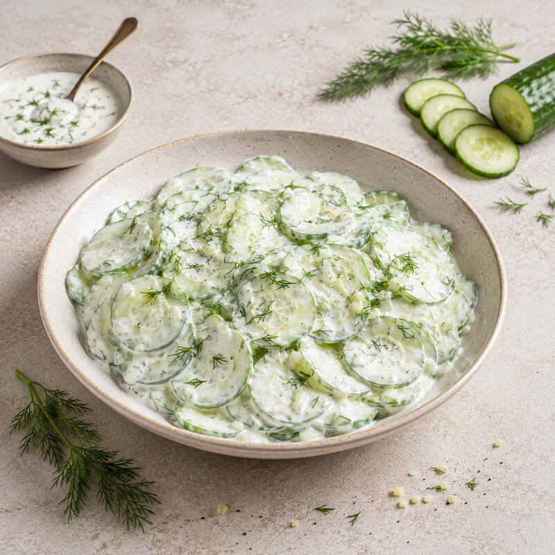 Gurkensalat mit Joghurt-Dressing