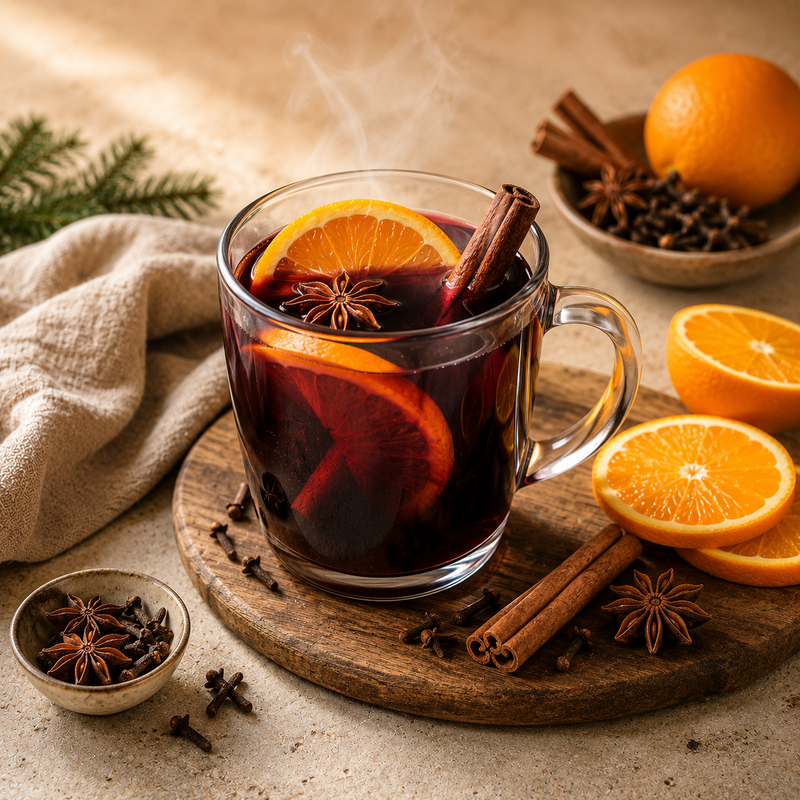 Gl&uuml;hwein mit Zimt & Orangen