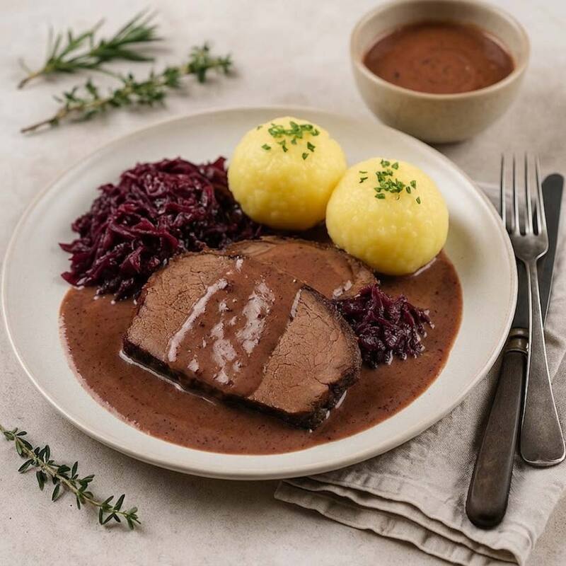 Rinderbraten mit Rotweinsauce