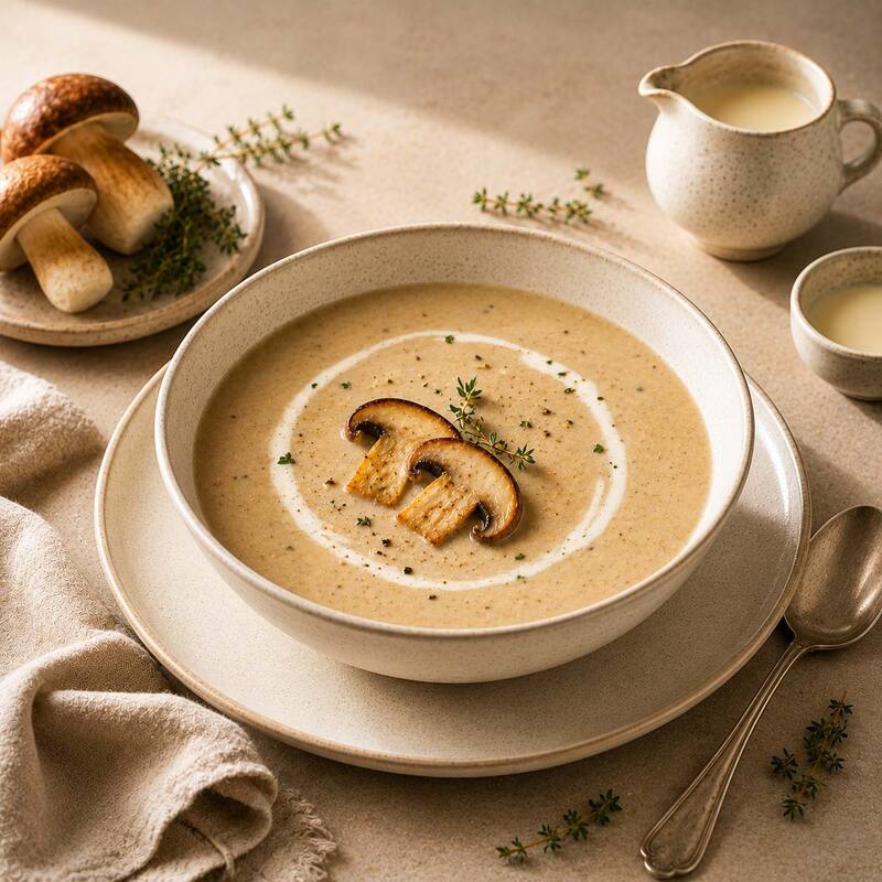 Steinpilzsuppe mit Sahne & Thymian