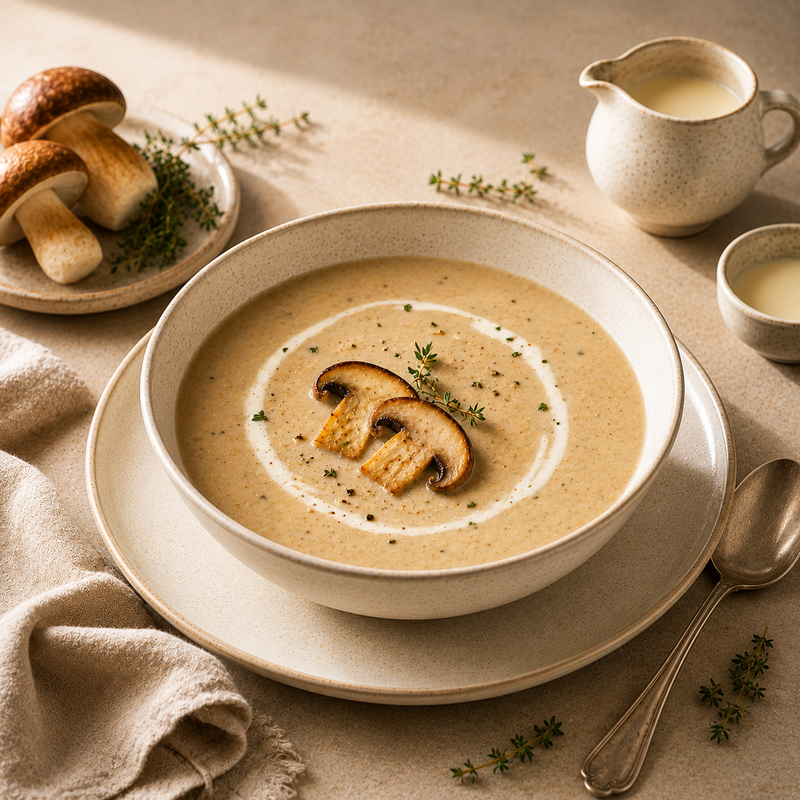 Steinpilzsuppe mit Sahne & Thymian