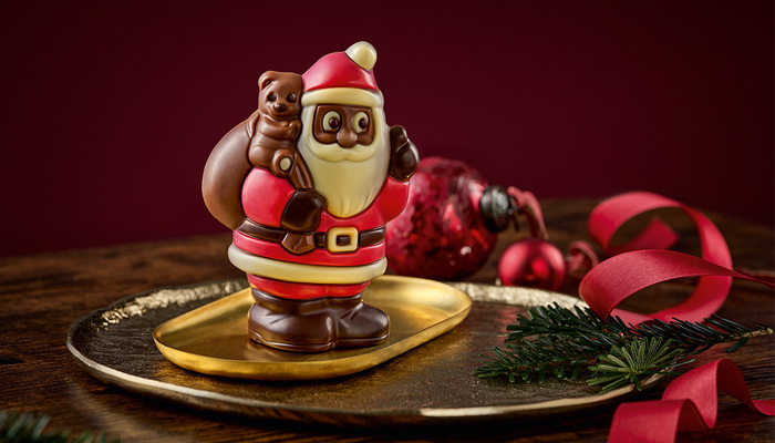 Schokohohlfigur Weihnachtsmann mit Sack