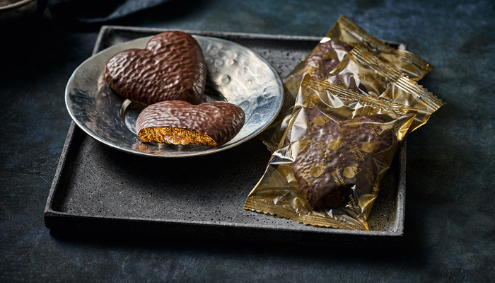 Schokolierte Lebkuchen-Herzen