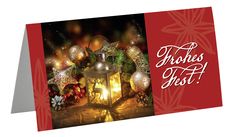 Christmas card red lantern