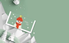 Greeting card Snowman with hat