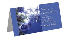Christmas greetings card, blue