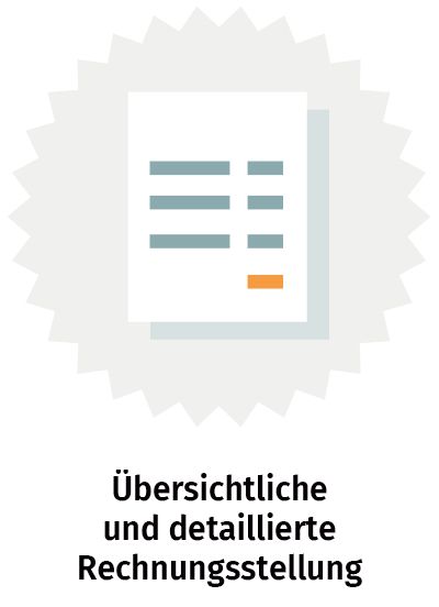 Übersichtliche und detaillierte Rechnungsstellung