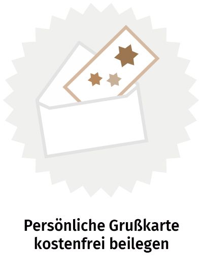 Persönliche Grußkarten können kostenfrei beigelegt werden